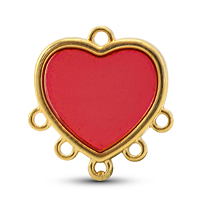 Anh&auml;nger Metall DQ mit 6 &Ouml;sen Red-Gold (Nickelfrei)