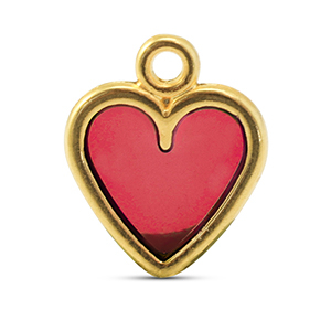 Anh&auml;nger Metall DQ Heart Red-Gold (Nickelfrei)