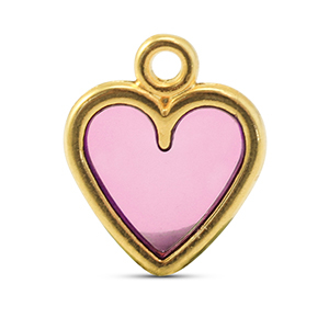 Anh&auml;nger Metall DQ Heart Pink-Gold (Nickelfrei)