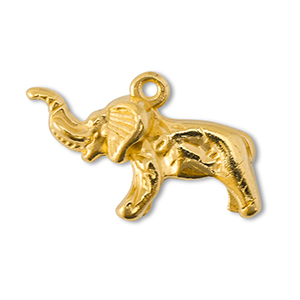 Anh&auml;nger Metall DQ Elephant Gold (Nickelfrei)