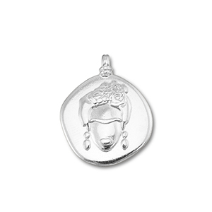 Anh&auml;nger Metall DQ Frida Kahlo Antik silber (Nickelfrei)
