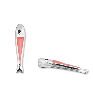Anh&auml;nger Metall DQ Fish Coral red-Antik silber (Nickelfrei)