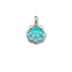 Anh&auml;nger Metall DQ Shell Turquoise blue-Antik silber (Nickelfrei)