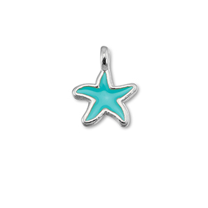 Anh&auml;nger Metall DQ Starfish Turquoise blue-Antik silber (Nickelfrei)