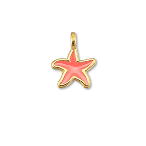 Anh&auml;nger Metall DQ Starfish Coral red-Gold (Nickelfrei)