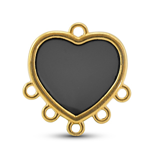 Anh&auml;nger Metall DQ mit 6 &Ouml;sen Black-Gold (Nickelfrei)