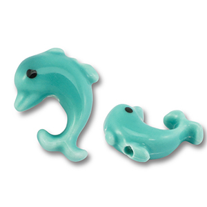 Keramik Perlen Dolphin Turquoise