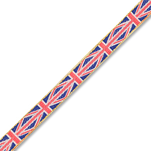 BY31&reg; Schmucktextband mit Britisches Flaggenband Red-blue-white-gold