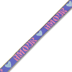BY31&reg; Schmucktextband "Amour" Lavender blue-pink-light blue-gold