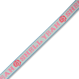 BY31&reg; Schmucktextband "Shell yeah" Light blue-pink-coral red-blue