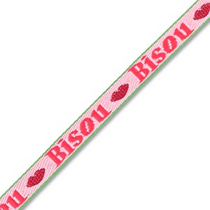 BY31&reg; Schmucktextband "Bisou" Pink-red-dark green