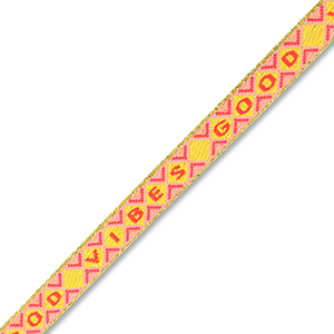 BY31&reg; Schmucktextband "Good vibes" Yellow-light pink-coral red-gold