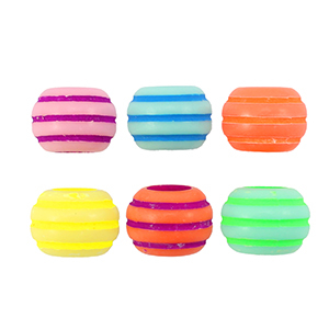 Perlen Acryl Round with Stripe Multicolour