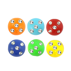 Perlen Acryl im Strasssteinchen-Look Multicolour-silver