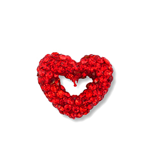 Perlen Acryl mit Strass Heart Red