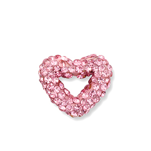 Perlen Acryl mit Strass Heart Light pink