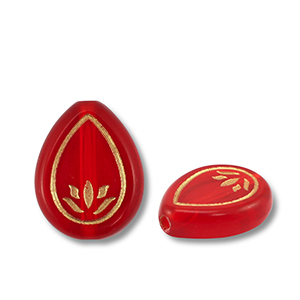 Perlen Acryl Drop Red-gold