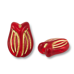 Perlen Acryl Tulip Red-gold