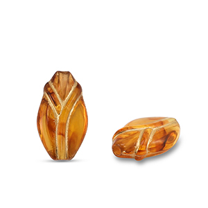 Perlen Acryl Tulip Cognac brown-gold