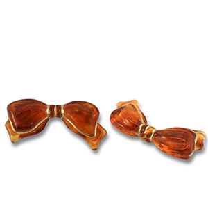 Perlen Acryl Bow Cognac brown-gold