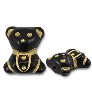 Perlen Acryl Bear Black-gold
