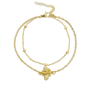 Stainless Steel - Rostfrei Stahl Armb&auml;nder Bee Gold