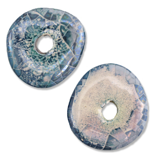 Perlen Griechische Keramik DQ Donut Mosaik Brisk blue-off white-lila