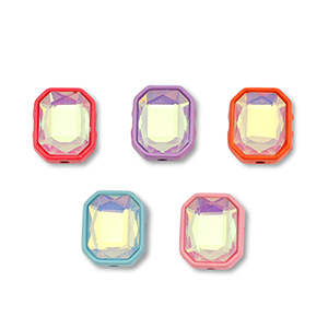 Perlen Metall Enamel Rectangle Multicolour