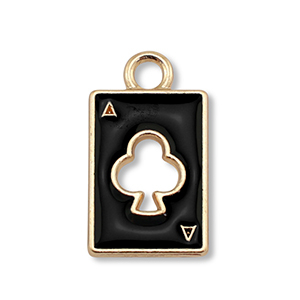 Anh&auml;nger Metall Enamel Card Gold-black