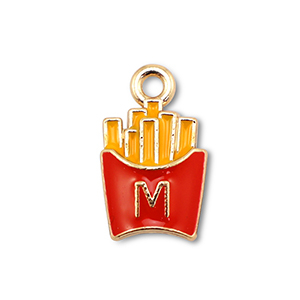 Anh&auml;nger Metall Enamel Frites Gold-red-yellow