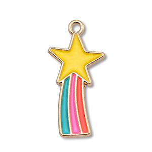 Anh&auml;nger Metall Enamel Star Gold-multicolour