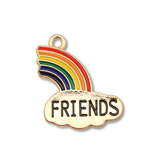 Anh&auml;nger Metall Enamel Rainbow " friends" Gold-multicolour