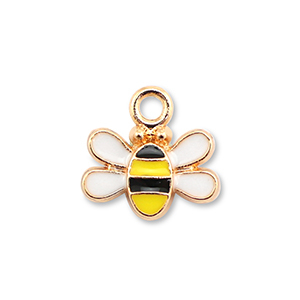 Anh&auml;nger Metall Enamel Bee Gold-yellow-black