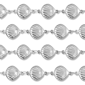 Zubeh&ouml;r aus Stainless Steel - Rostfreiem Stahl Gliederkette Shell Silver