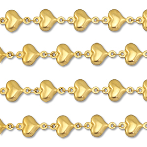 Zubeh&ouml;r aus Stainless Steel - Rostfreiem Stahl Gliederkette Heart Gold