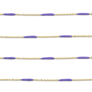 Zubeh&ouml;r aus Stainless Steel - Rostfreiem Stahl Gliederkette with Rod Gold-purple
