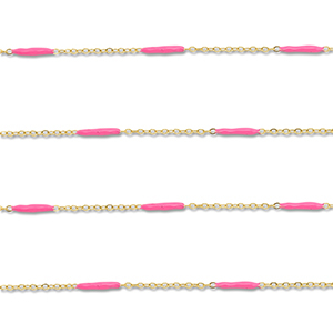 Zubeh&ouml;r aus Stainless Steel - Rostfreiem Stahl Gliederkette with Rod Gold-pink