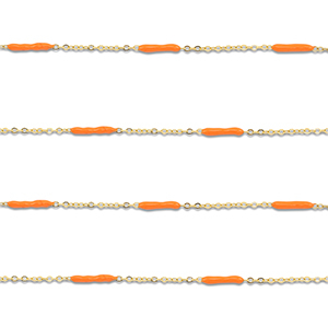 Zubeh&ouml;r aus Stainless Steel - Rostfreiem Stahl Gliederkette with Rod Gold-orange