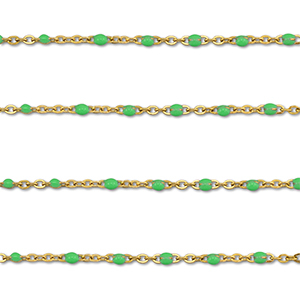 Zubeh&ouml;r aus Stainless Steel - Rostfreiem Stahl Gliederkette 1mm Gold-green