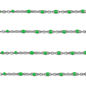 Zubeh&ouml;r aus Stainless Steel - Rostfreiem Stahl Gliederkette 1mm Silver-green
