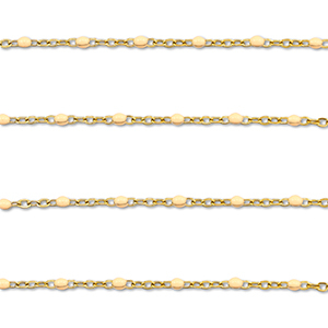 Zubeh&ouml;r aus Stainless Steel - Rostfreiem Stahl Gliederkette 1mm Gold-nude peach