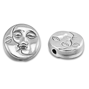 Perlen aus Stainless Steel - Rostfreiem Stahl Moon & Sun Silver
