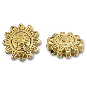 Perlen aus Stainless Steel - Rostfreiem Stahl Flower with Face Gold