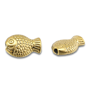Perlen aus Stainless Steel - Rostfreiem Stahl Fish Gold