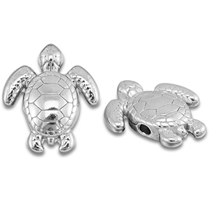 Perlen aus Stainless Steel - Rostfreiem Stahl Turtle Silver