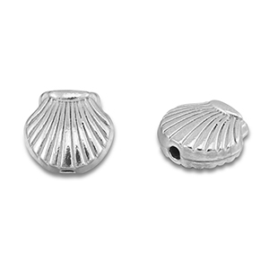 Perlen aus Stainless Steel - Rostfreiem Stahl Shell Silver