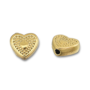 Perlen aus Stainless Steel - Rostfreiem Stahl Heart Gold