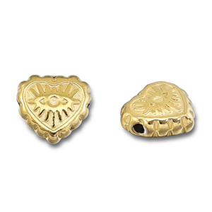 Perlen aus Stainless Steel - Rostfreiem Stahl Heart Eye of Providence Gold