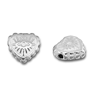 Perlen aus Stainless Steel - Rostfreiem Stahl Heart Eye of Providence Silver