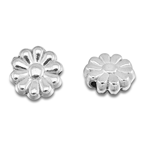Perlen aus Stainless Steel - Rostfreiem Stahl Flower Silver